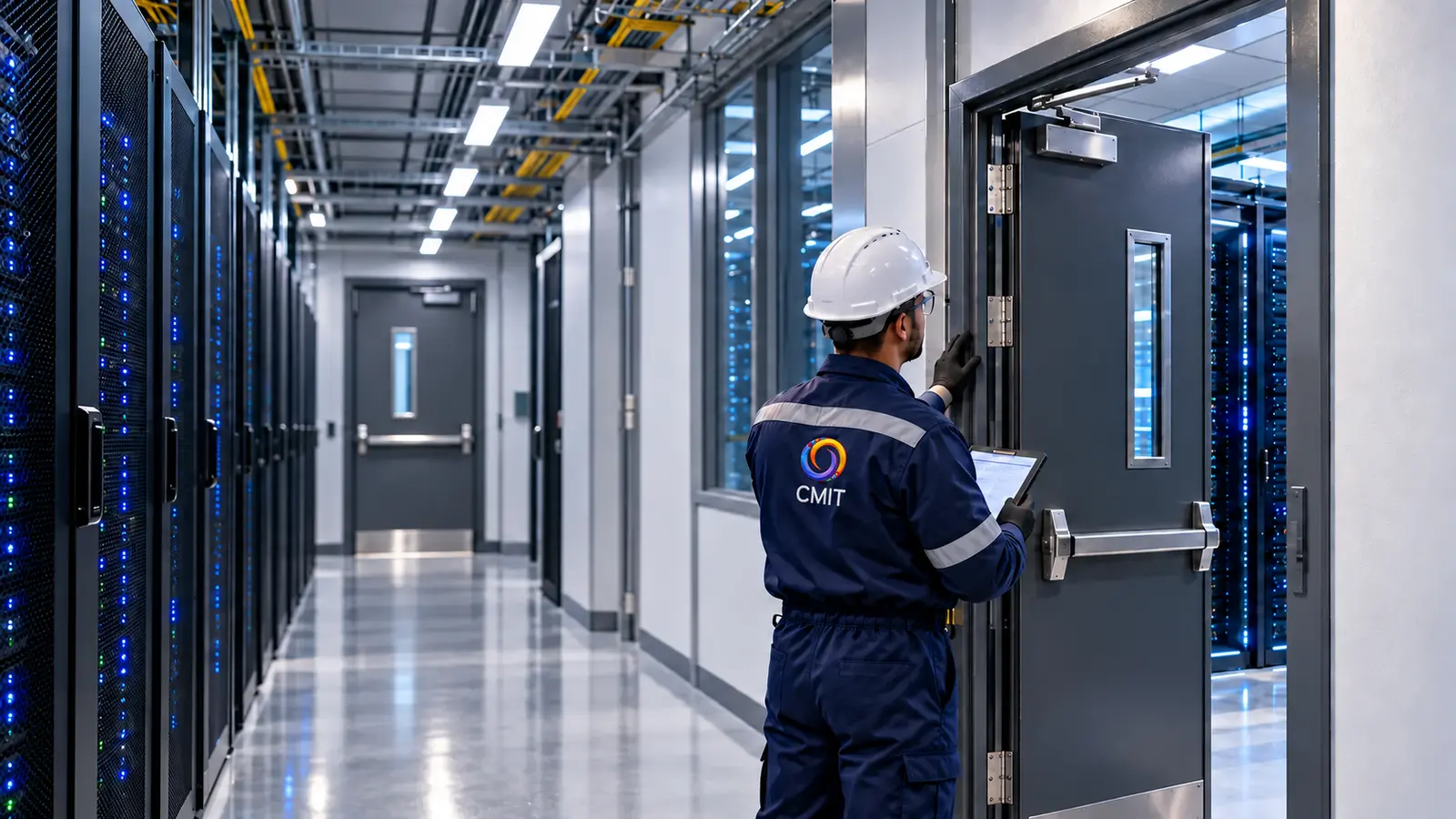 Inspection d’une porte coupe-feu en environnement technique sensible