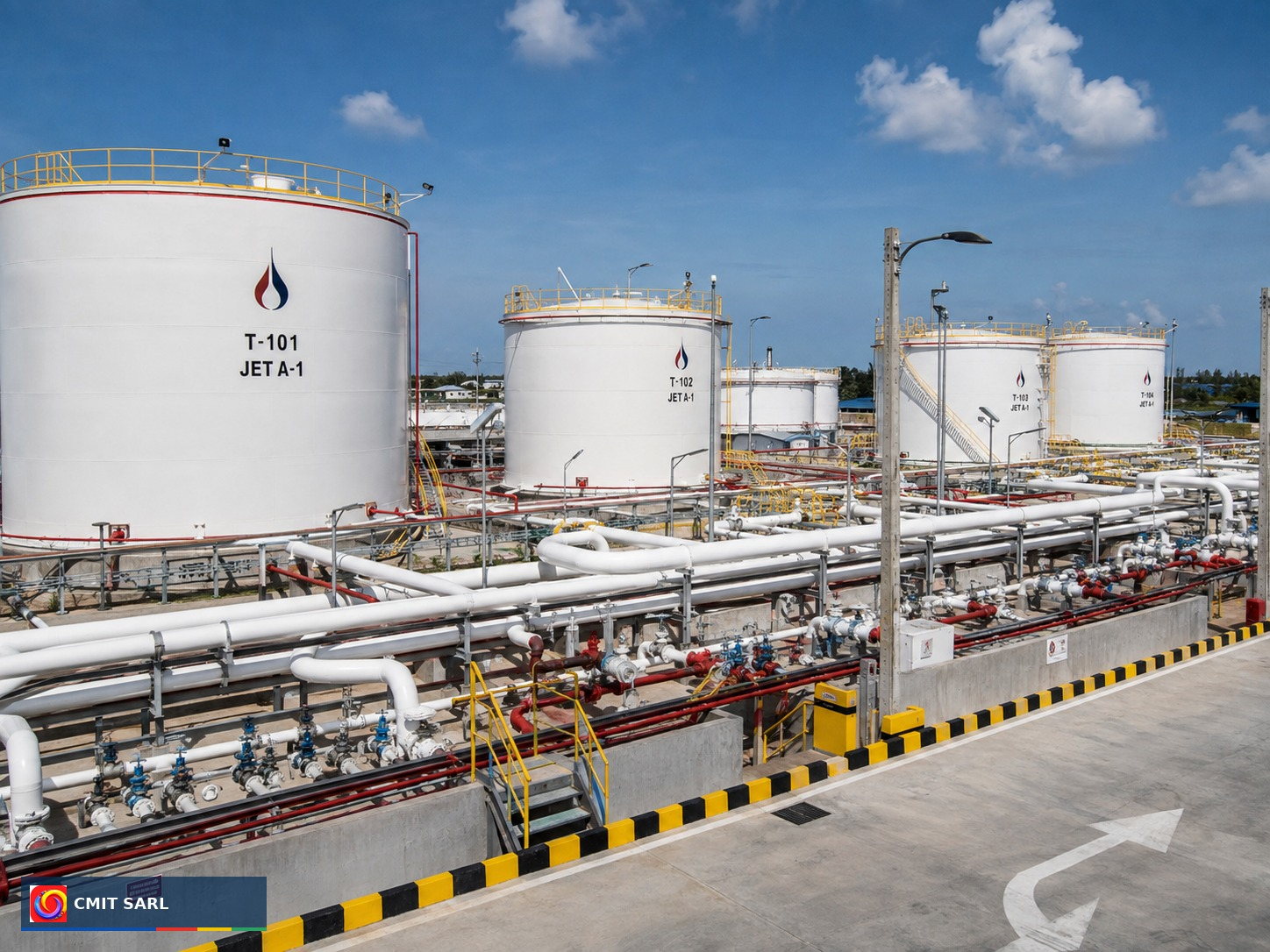 Installation de dépôt pétrolier et réseau de transfert