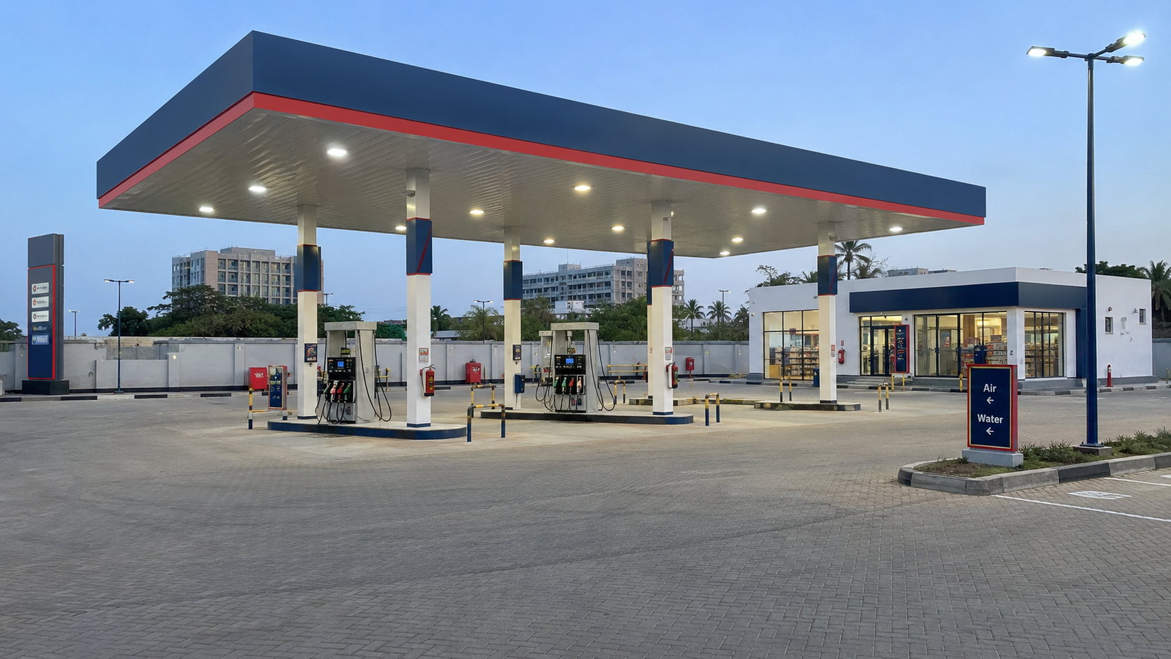 Station-service équipée