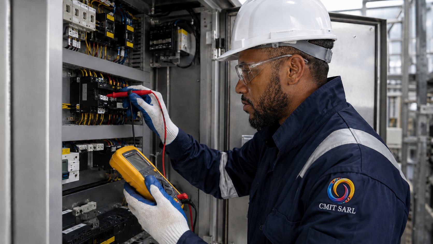 Technicien réalisant un diagnostic et dépannage sur une installation industrielle